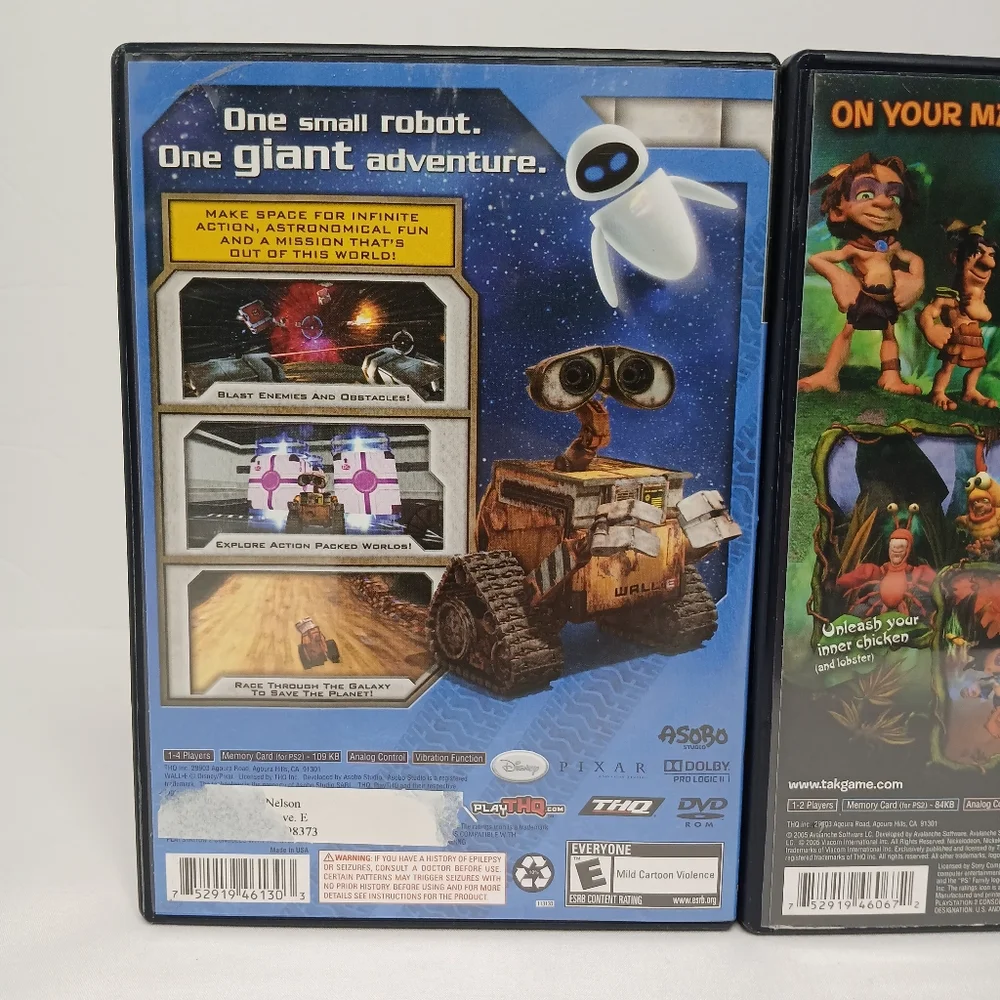 Sony Playstation 2 Video Game Lot Of 3 Shrek 2 WALL•E Tak The Great JuJu